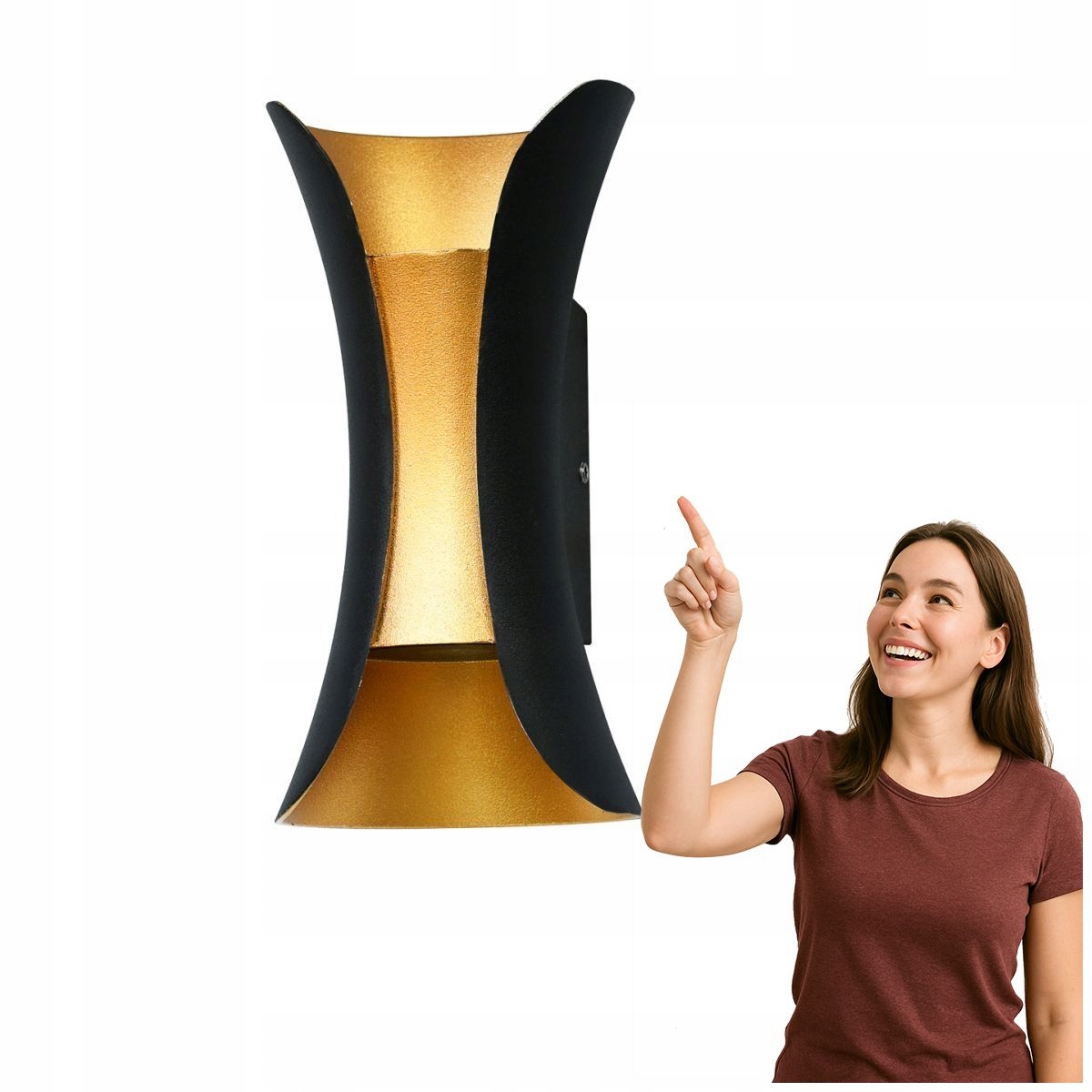 Moderní nástěnná lampa Dante Led 10W černo-zlatá Italux