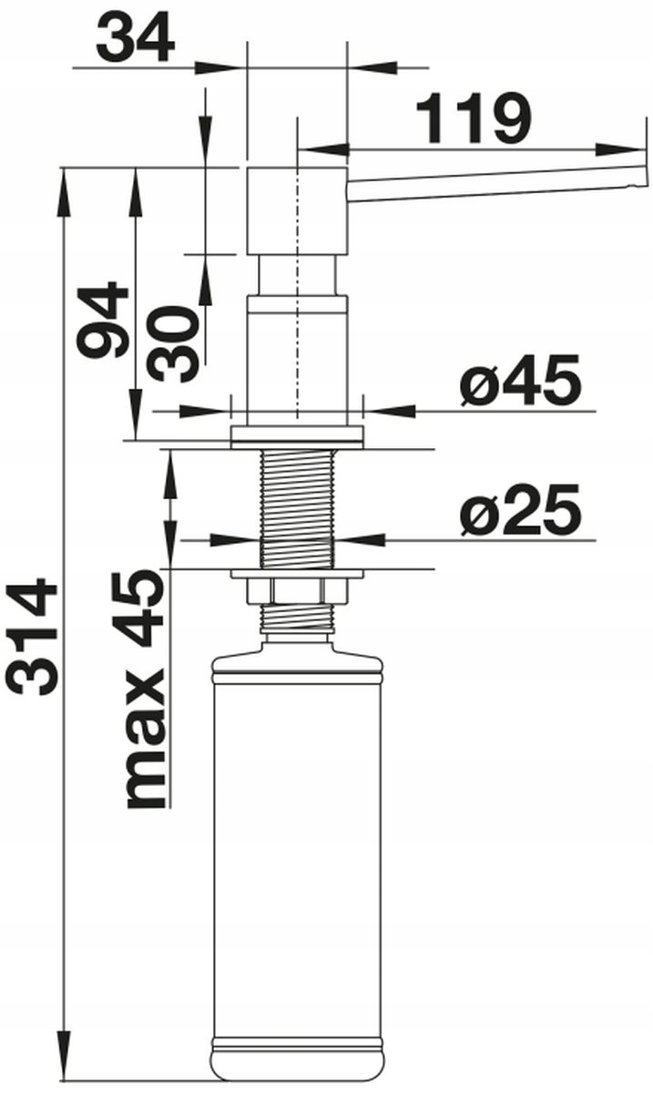 DOZOWNIK DO PŁYNU ZŁOTY SATYNA 300 ML BLANCO Pojemność pojemnika 300 ml