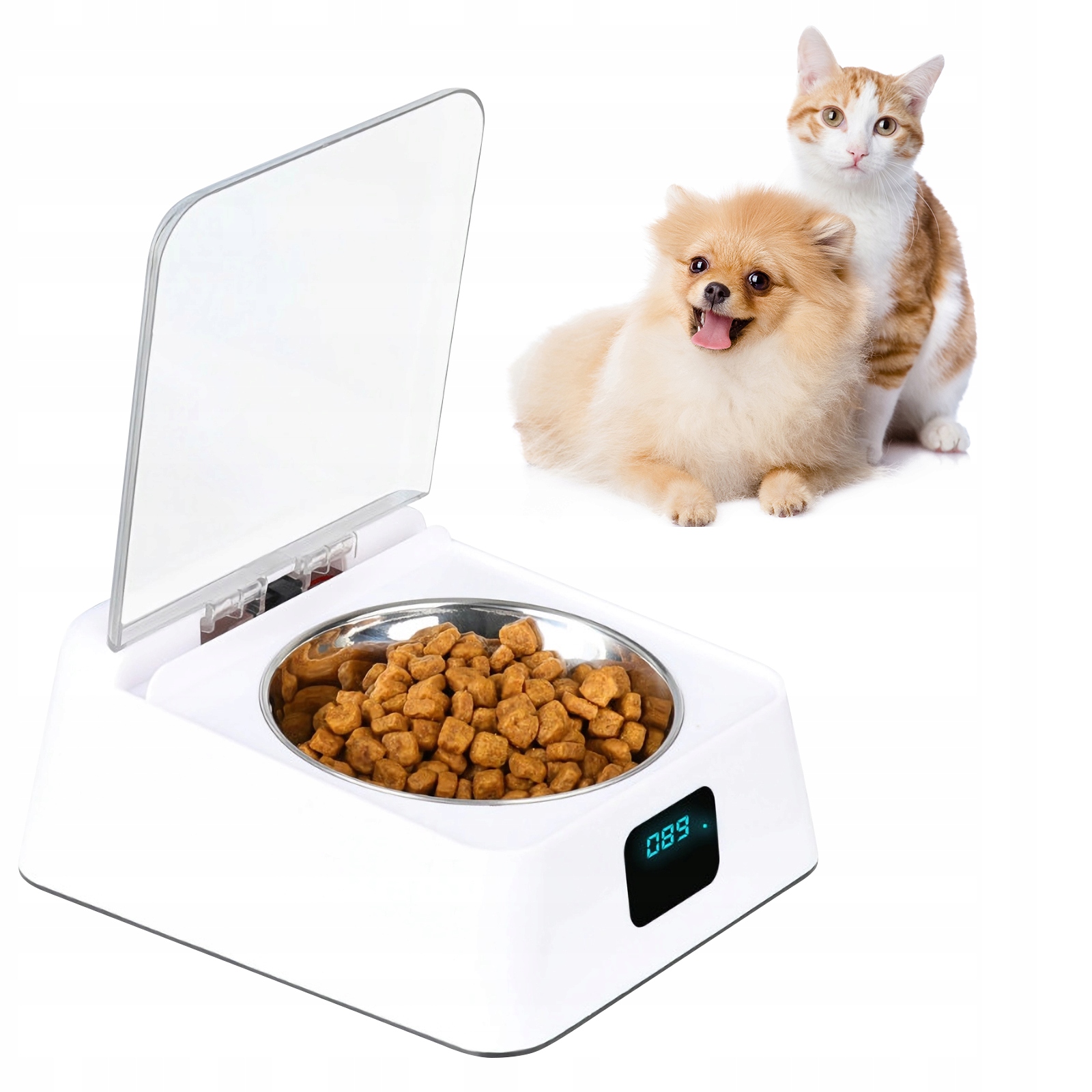 Levně Chytrá automatická miska na krmivo pro kočky Infračervený senzor, automatické otevírání/zavírání víka