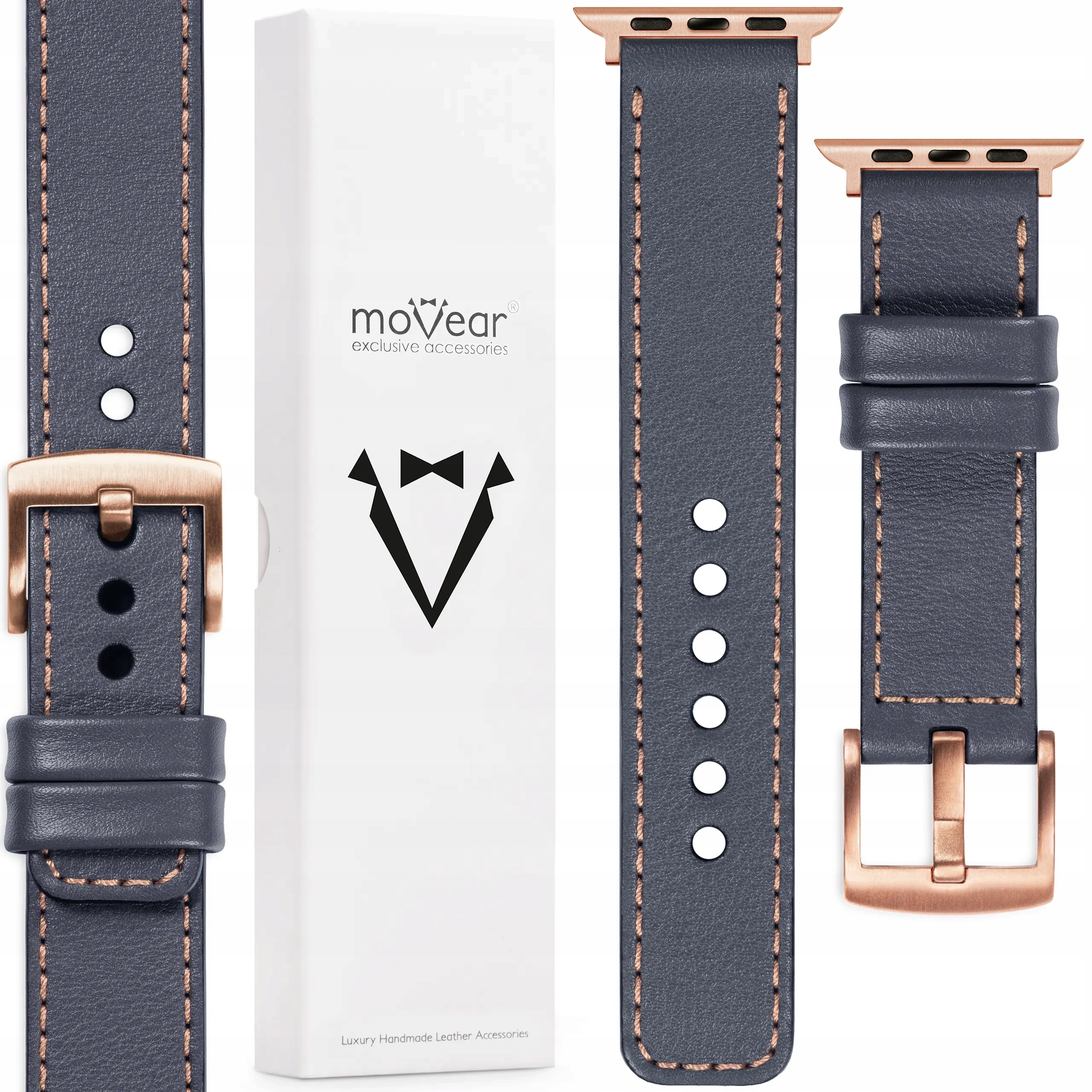 Kožený řemínek pro Apple Watch 42/41/40/38 mm Polský Movear