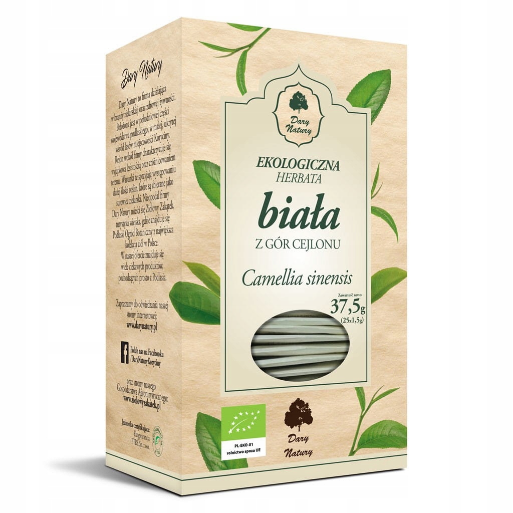 Levně Dary Natury Čaj bílý cejlonský Bio (25 x 1,5 g) 37,5 g