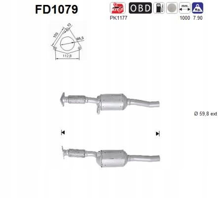 AS FD1079 фильтр твердых частиц, система выпускной