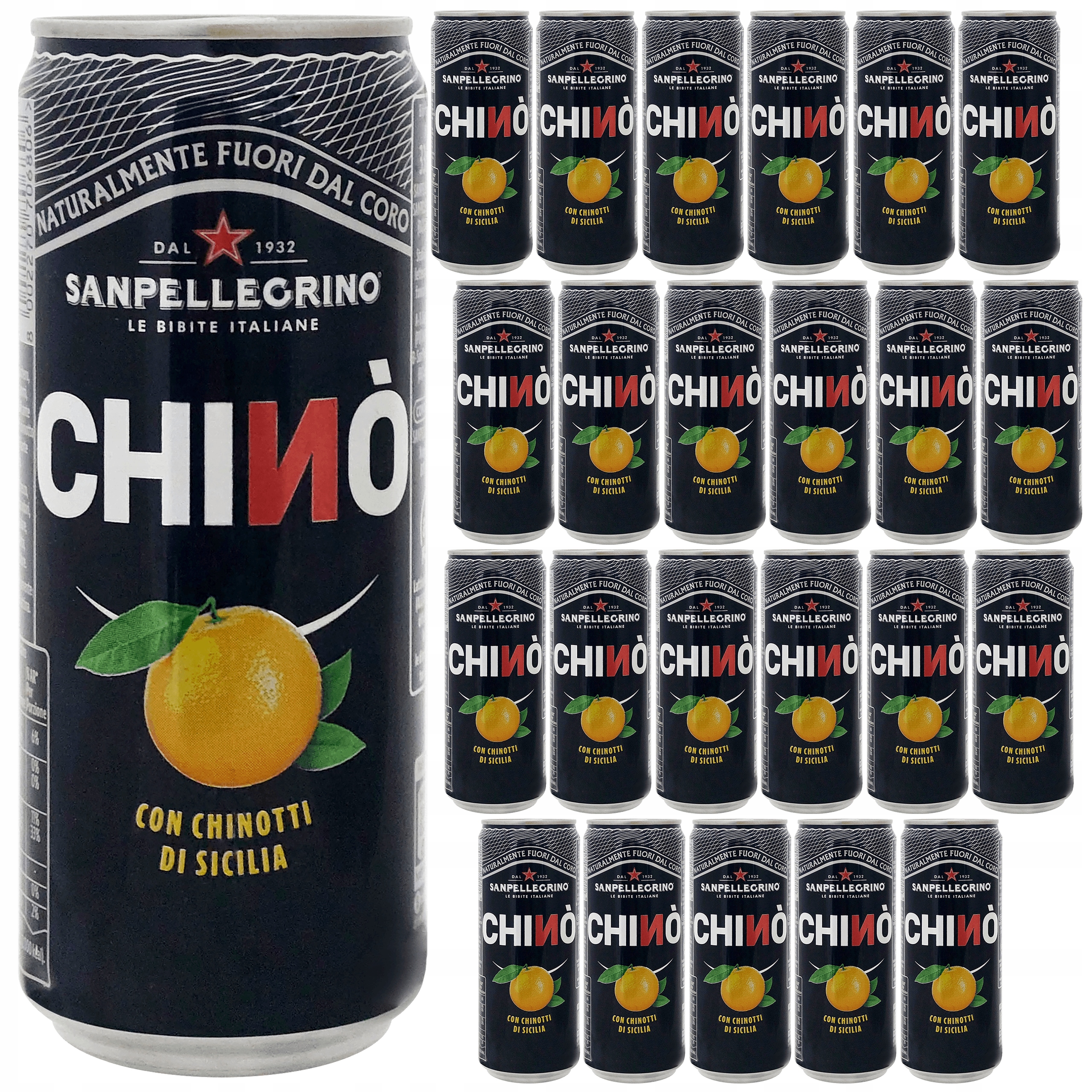 Levně Sycený nápoj Chino plechovka 24x330 ml San Pellegrino