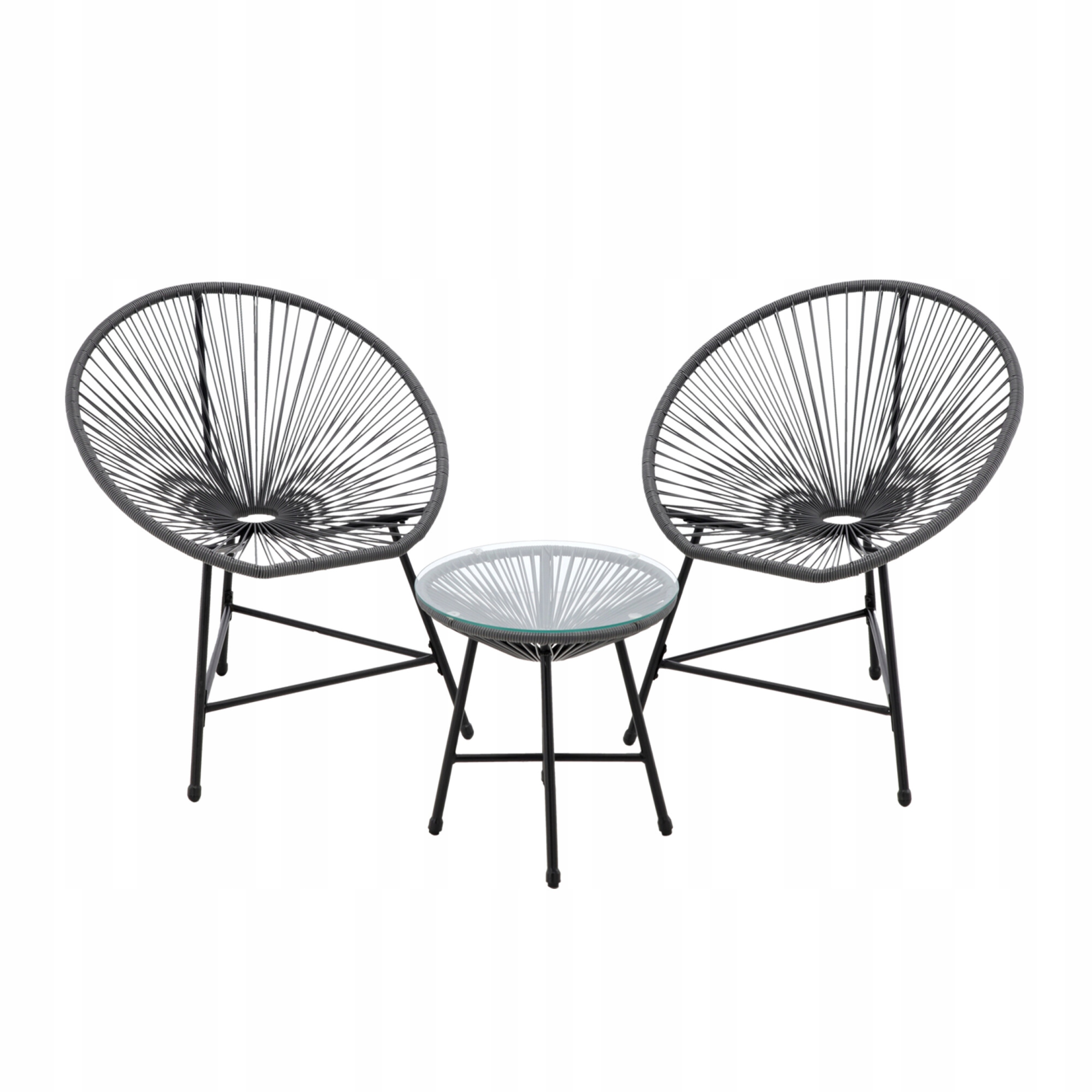 Sada záhradného nábytku Aga šedá, 3 kusy