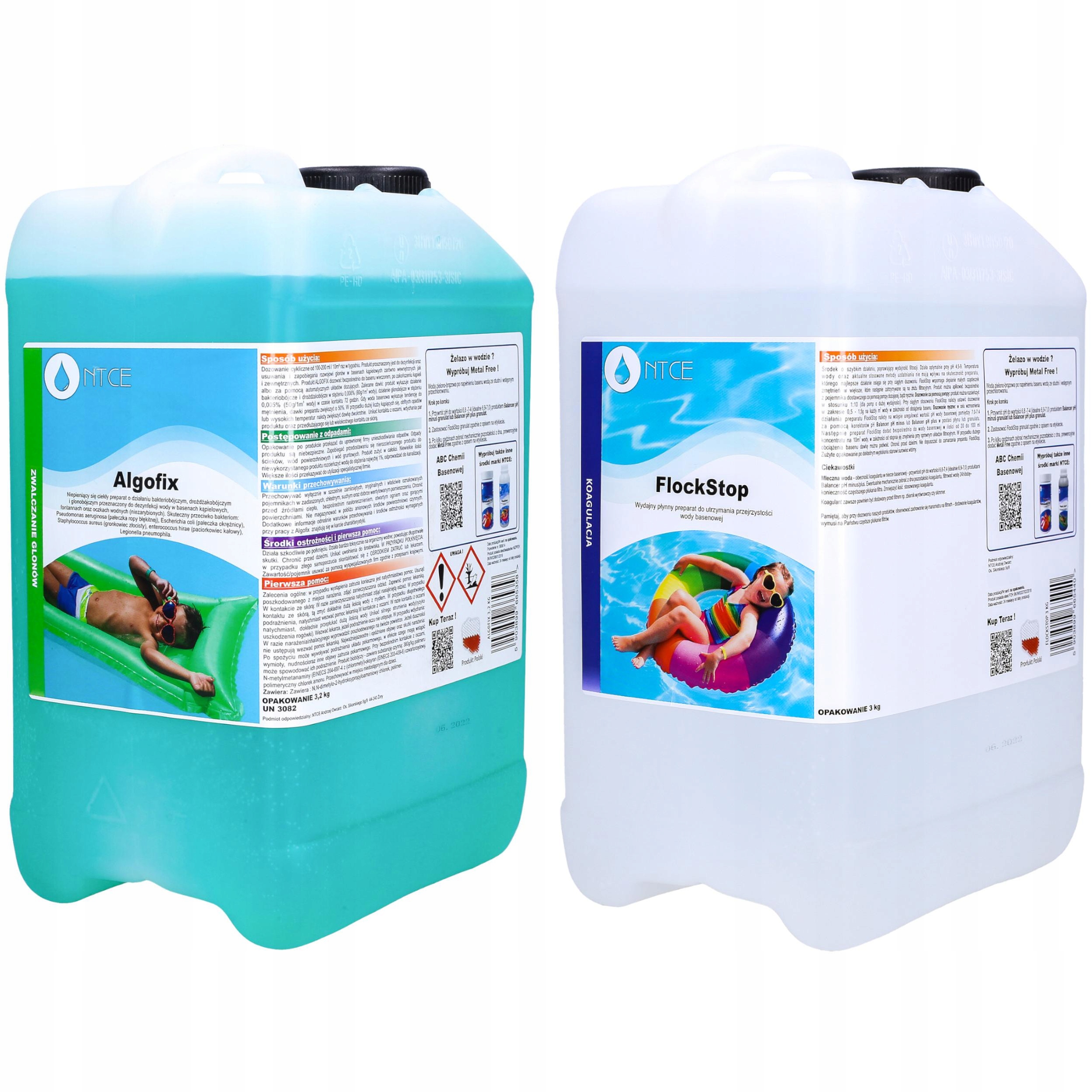 Chemia basenowa środek na glony 3,2l flockstop koagulant na mętną wodę 3l