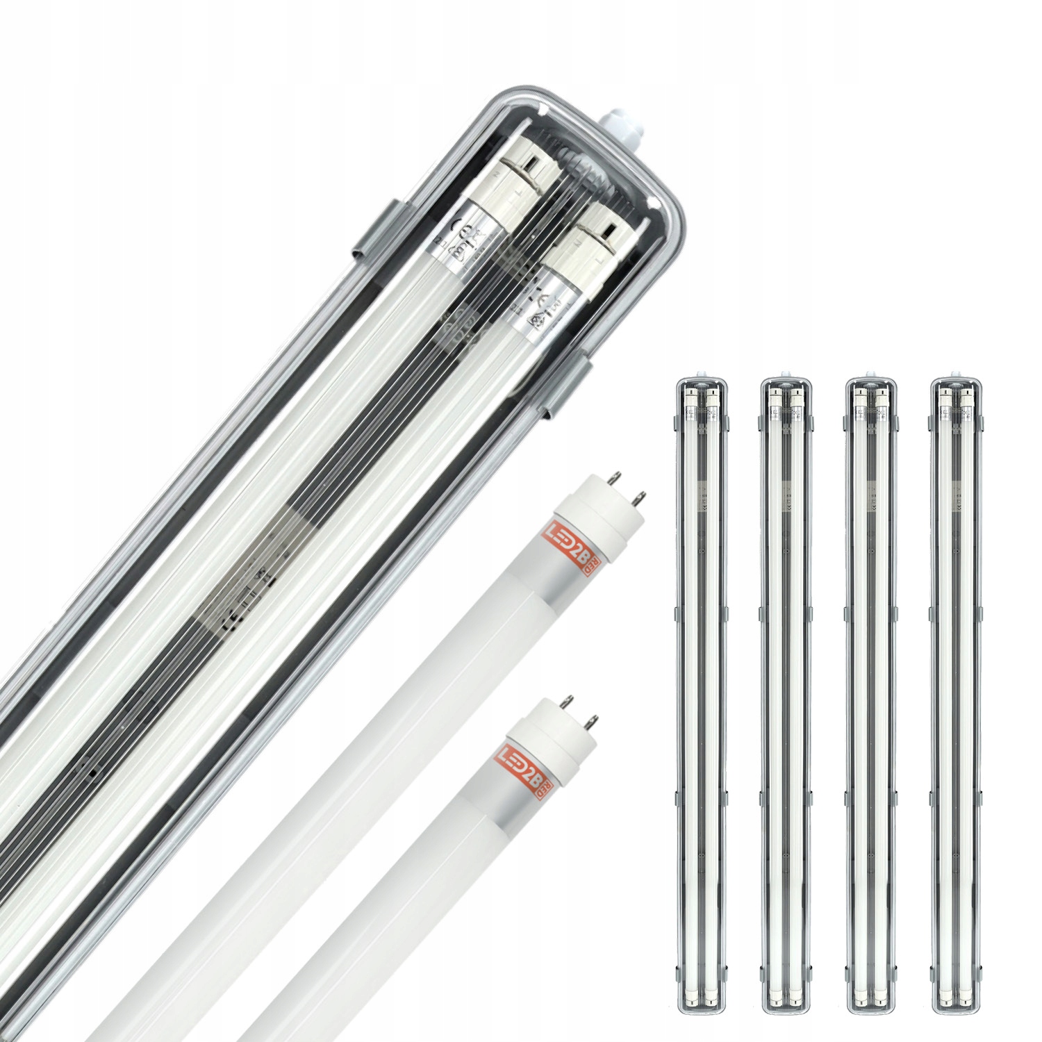 Sada 4x hermetické svietidlo Aqua M 2x120 8x neutrálna žiarivka 18W