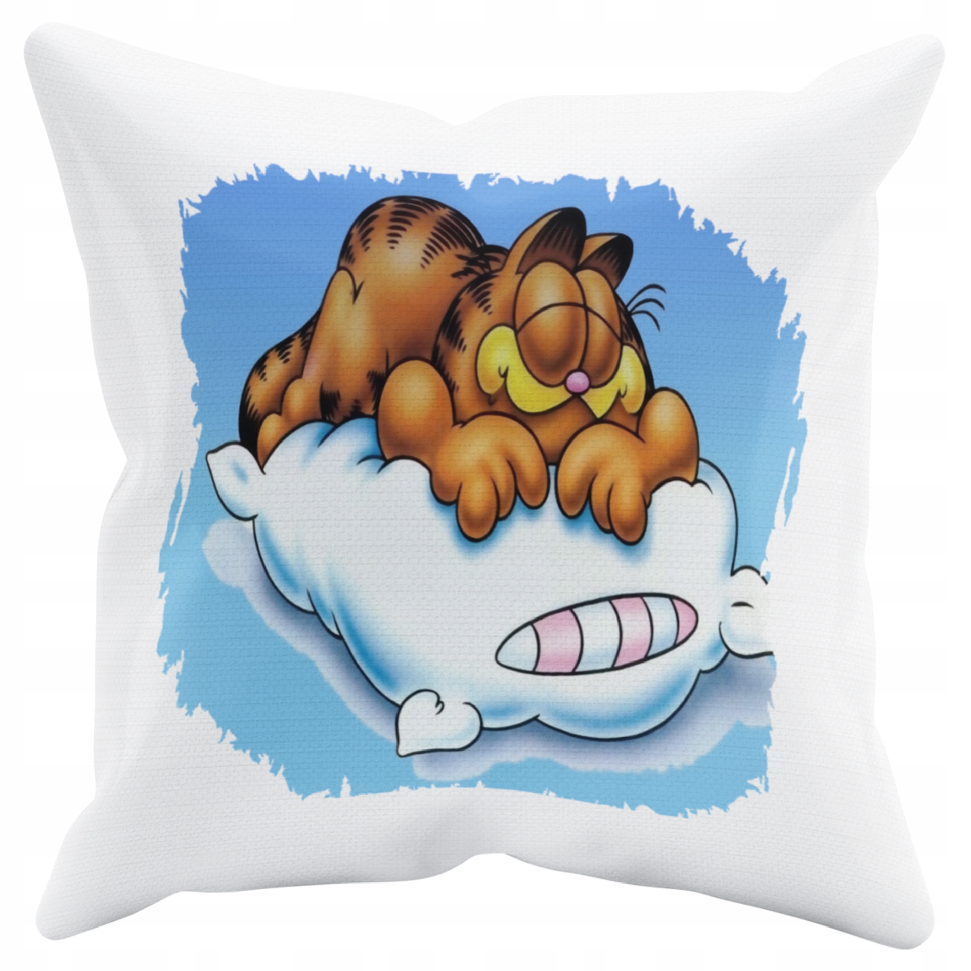 POSZEWKA NA PODUSZKĘ JAŚKA DO PRZEDSZKOLA GARFIELD + IMIĘ GRATIS Kolor dominujący biel