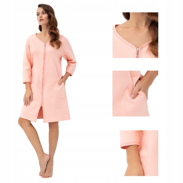 Dámský župan Luna kód 214 meruňkový 4XL