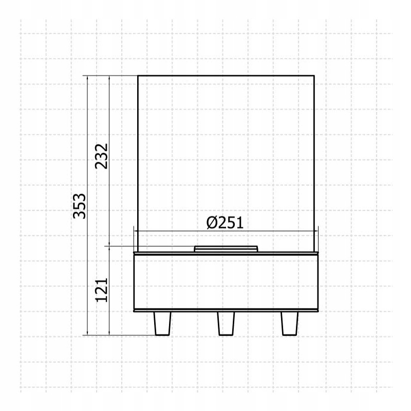 Biokominek na stół Dancing Flames 25x25x35 Planika Marka Planika