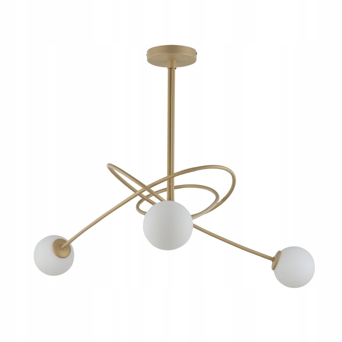 Dizajnová zlatá závesná lampa mliečne sklenené gule Velvet Sigma Lighting