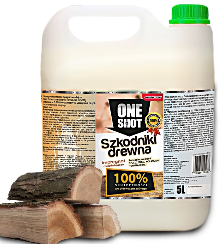 One Shot Impregnat Do Drewna 5L owadobójczy szkodniki drewna korniki termit