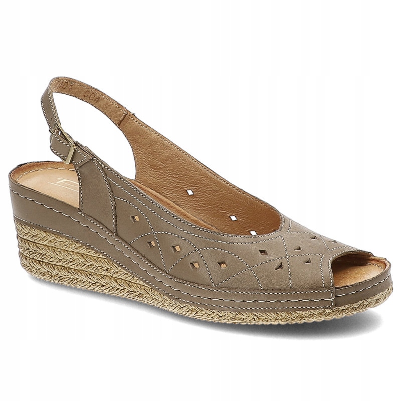 

Beżowe Sandały Pollonus Wygodne Buty Damskie