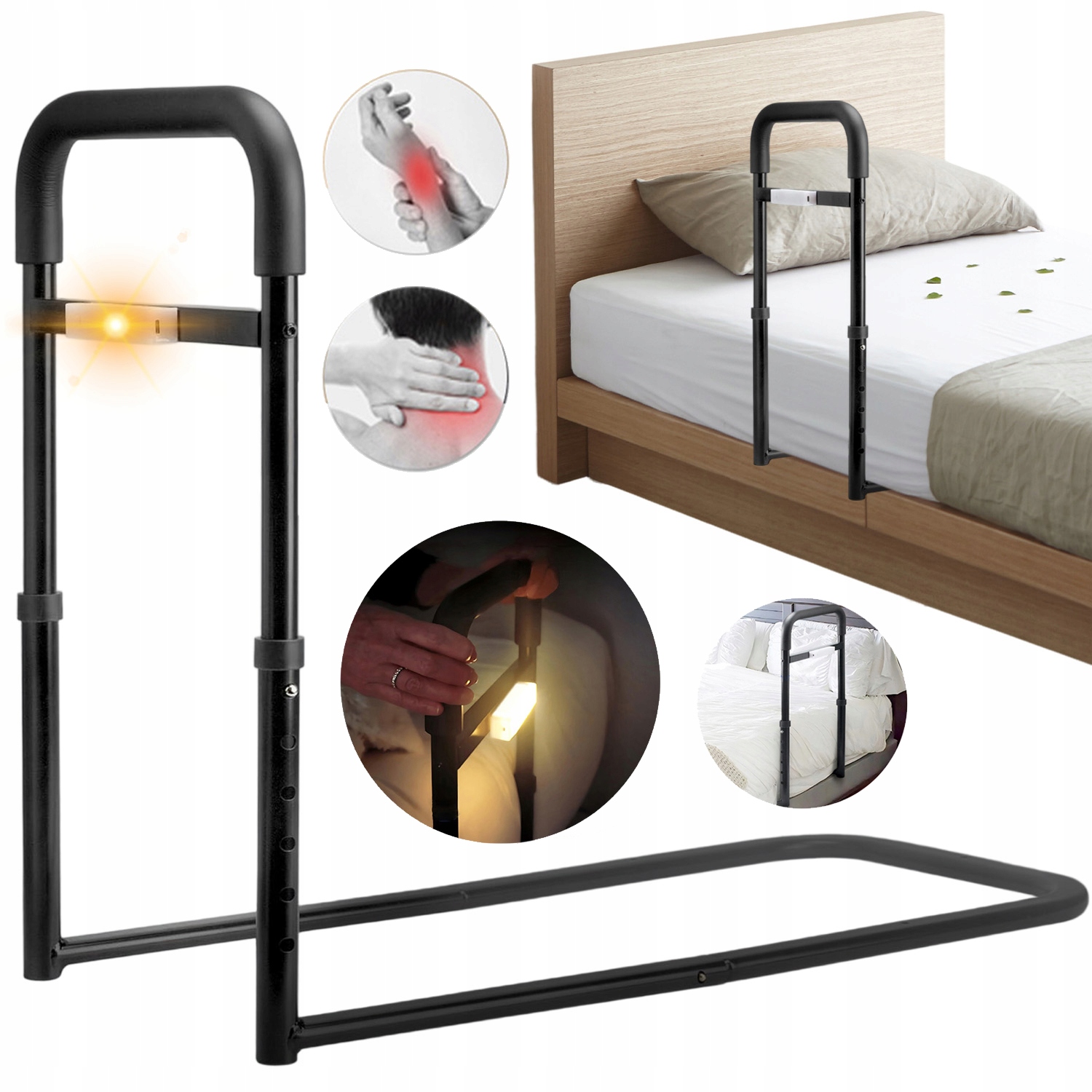 Poręcz Przyłóżkowa Ułatwiająca Wstawanie Z Łóżka Z Regulacją Wysokości