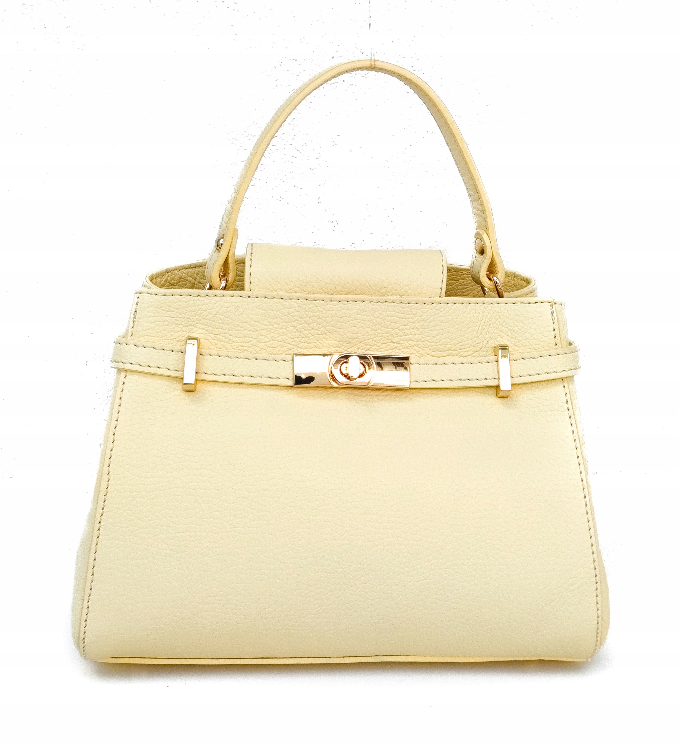 Žlutá kabelka kufřík z přírodní kůže