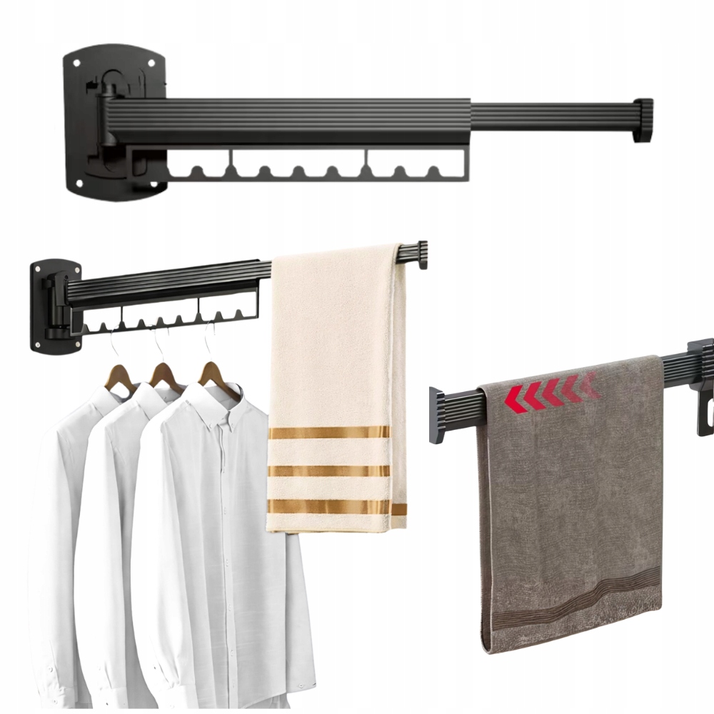 Levně Sušák na prádlo, koupelnový nástěnný věšák do předsíně, balkon