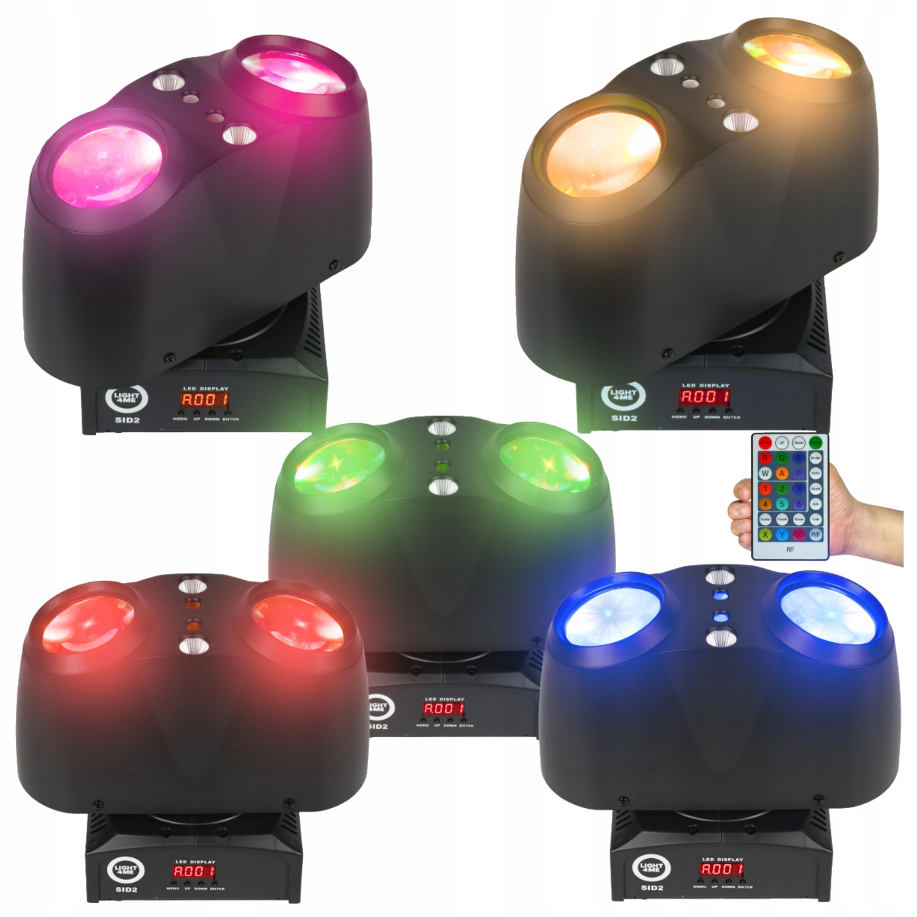 MULTIEFEKT ŚWIETLNY LED 4w1 RGBW LASER STROBOSKOP OŚWIETLENIE DISCO +PILOT