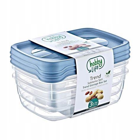 

Komplet 3 Pojemników Na Żywność Trend Box 0,6 L