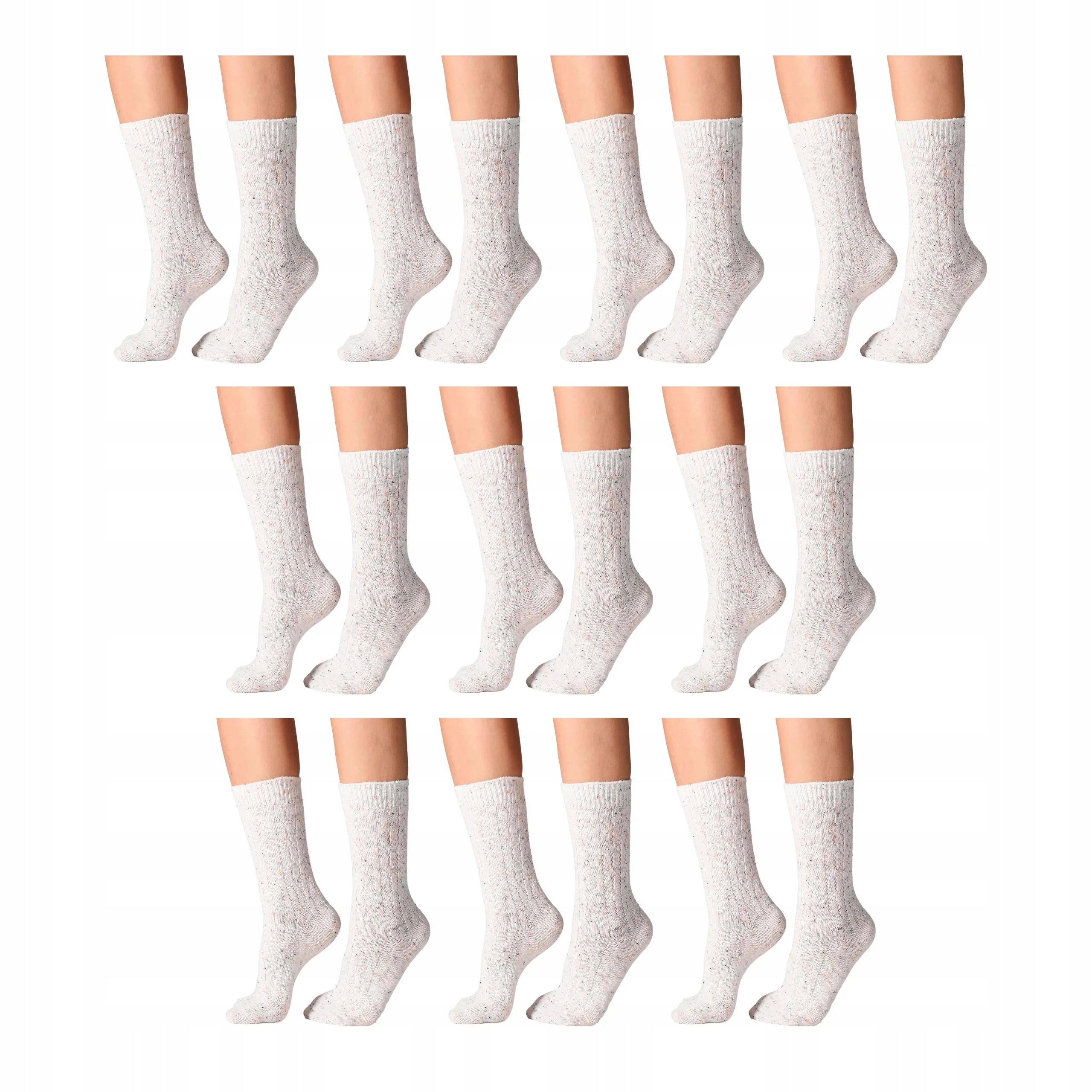10 párů Ponožky s copánkovou vlnou 10x White/lighy Grey 36/41