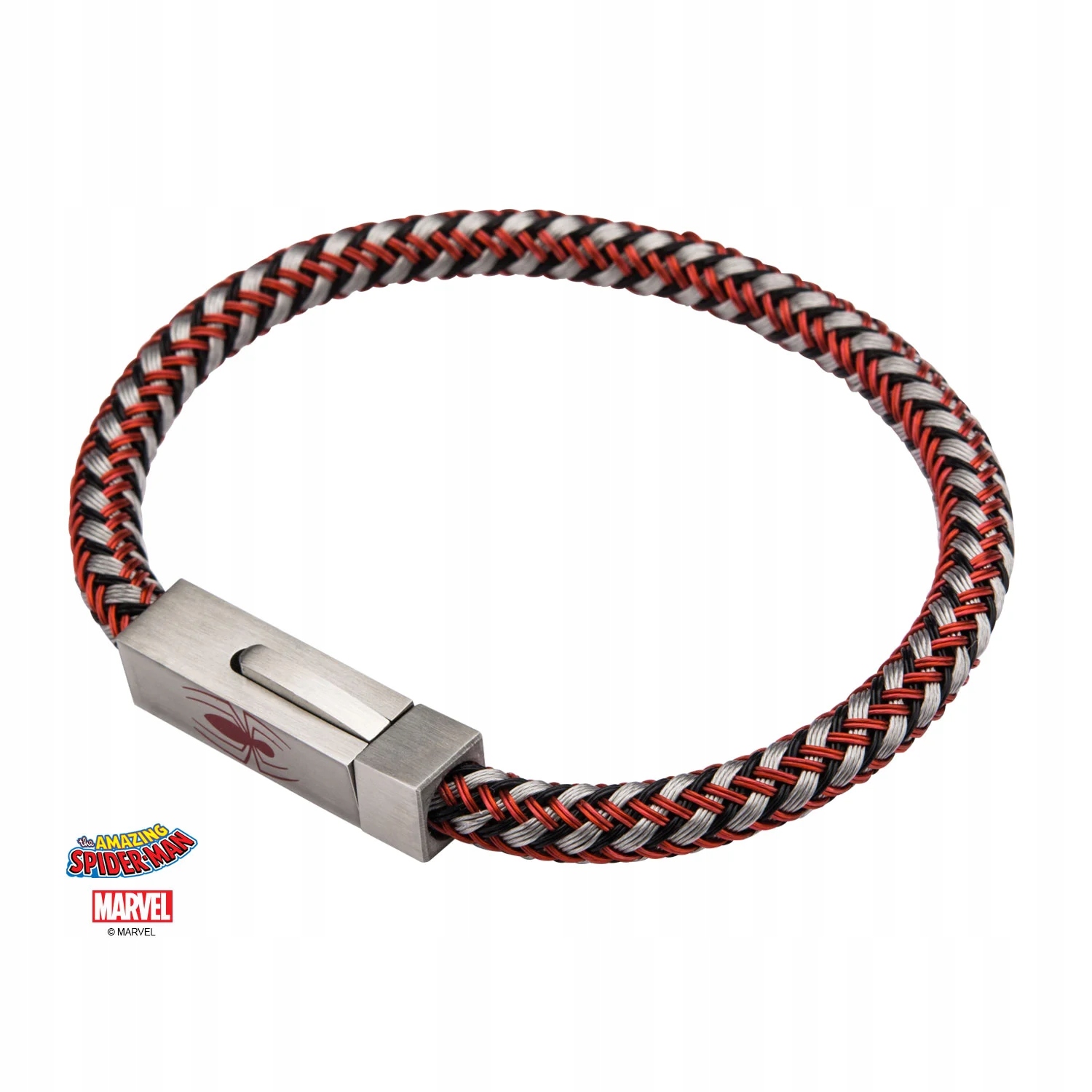 Marvel – Náramek Spider-Man z z nerezové oceli a pletené kůže