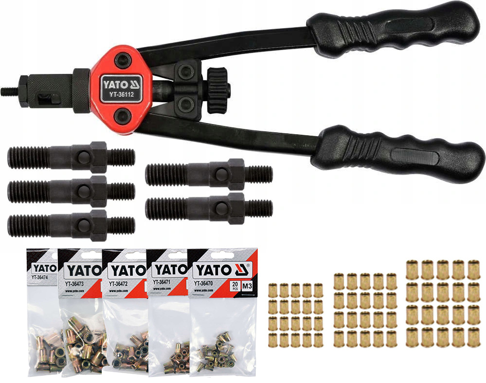 

Nitownica Ręczna Yato Nitonakrętki M3-M8 100 Szt