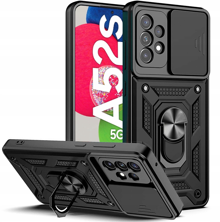 

Etui Pancerne Slide Ring do Samsung A52S A52+SZKŁO