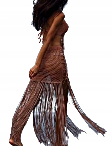 MD pareo na pláž třásně sukně S Camel