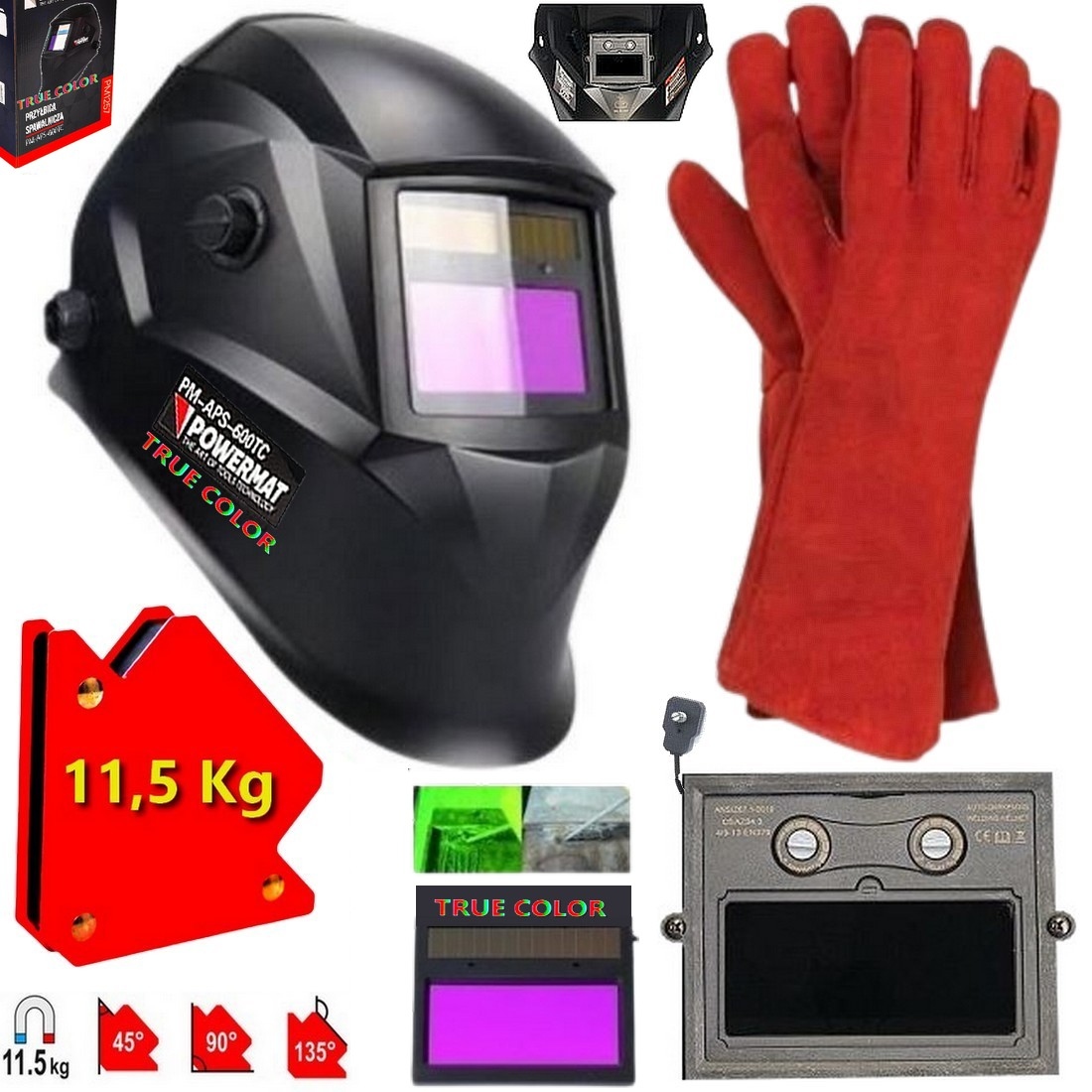 PRZYŁBICA SPAWALNICZA MASKA SAMOŚCIEMNIAJĄCA AUTOMATYCZNA COLOR TRUE LCD Informacje dodatkowe regulacja czułości regulacja opóźnienia
