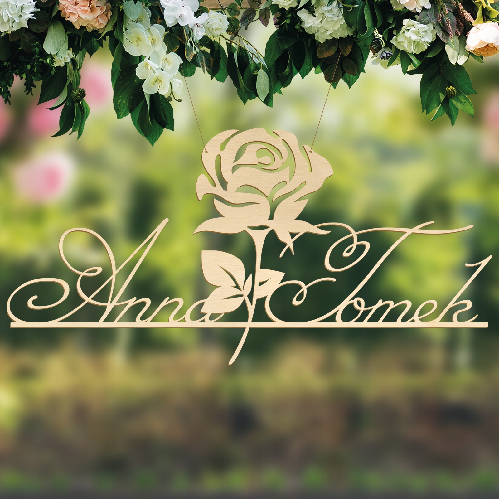 IMIONA zawieszka NAPIS na ŚLUB wesele NA ŚCIANĘ Nazwa Napisy