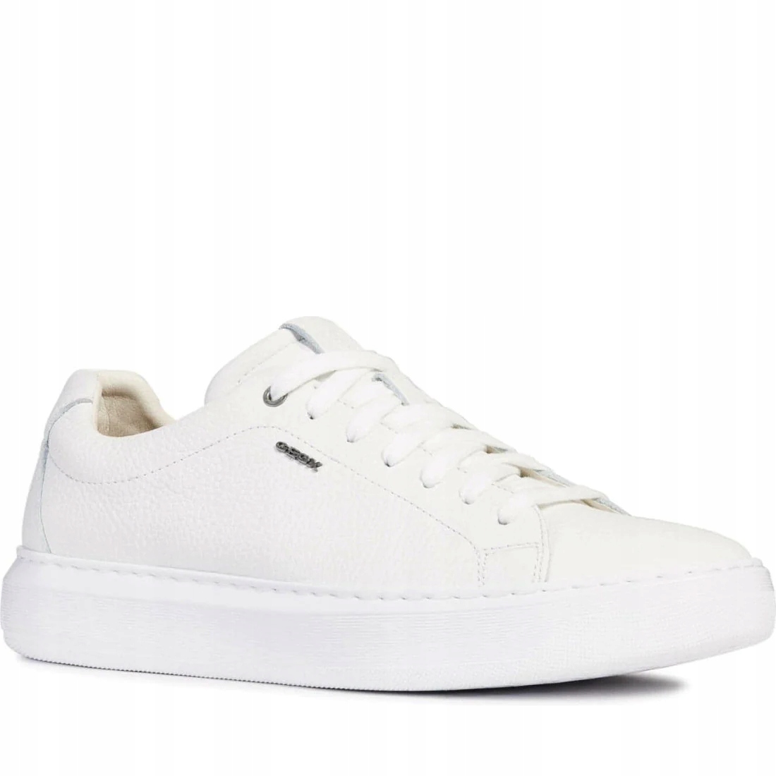 Geox Bílé pánské kožené tenisky Geox Deiven