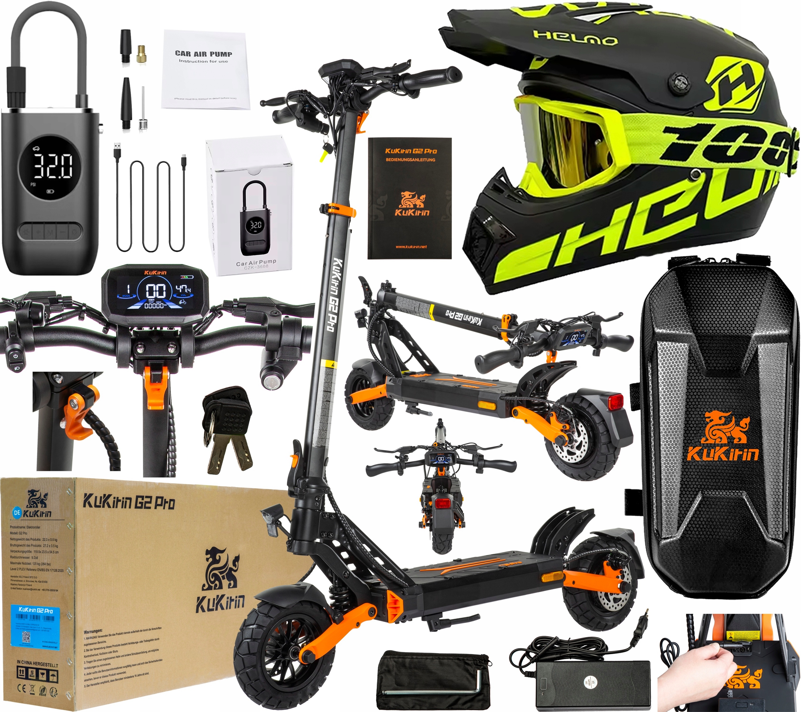 Hulajnogi elektryczne KuKirin G2 Pro-ABE 20KM/H 48V 15.6Ah 65KM 9" +Prezent