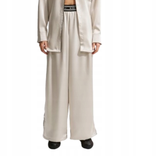 Dámské volné saténové kalhoty se středním pasem Nike Sportswear