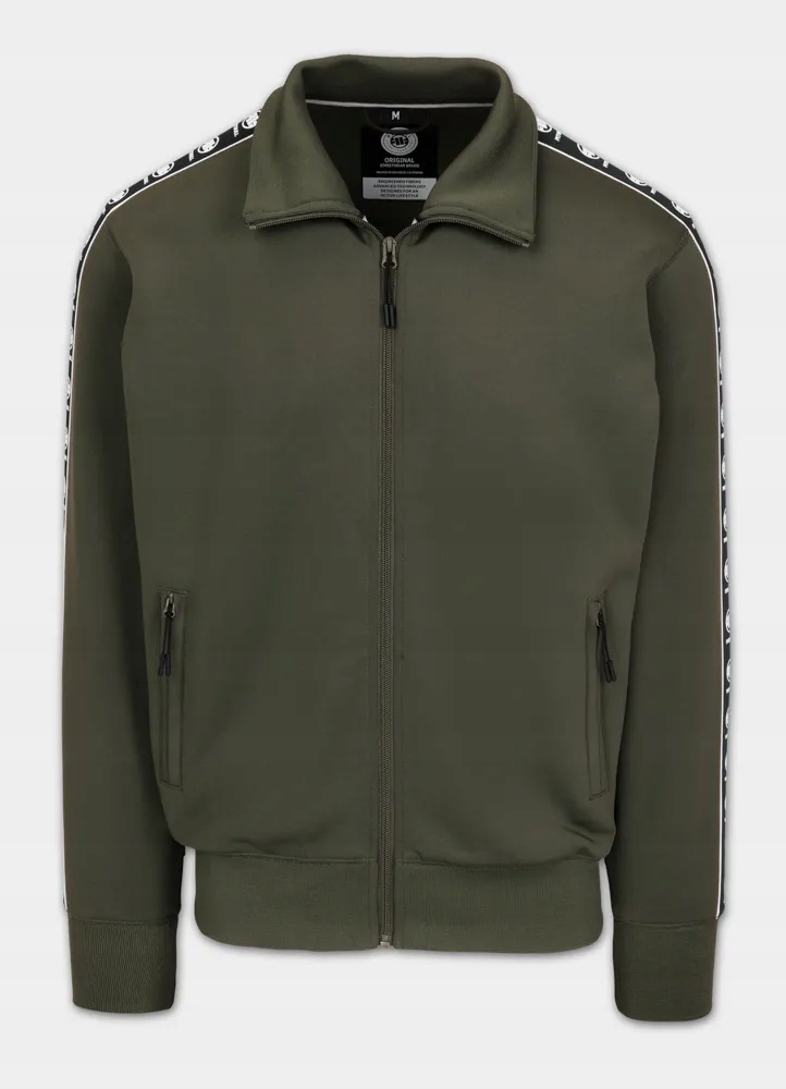 Pánská Rozepínací mikina Pitbull Oldschool Powers lampasy hladká matná S