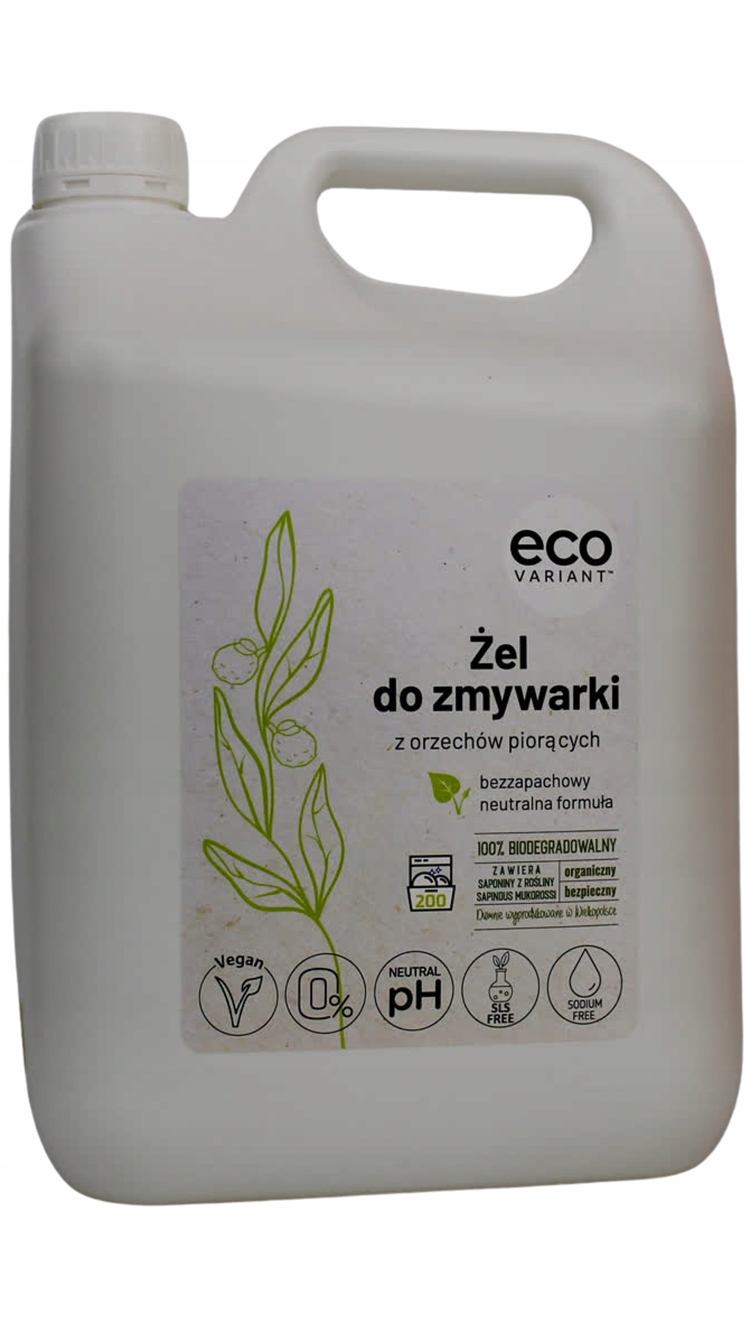 EcoVariant żel do zmywarki z orzechów piorących 5L 200 cykli
