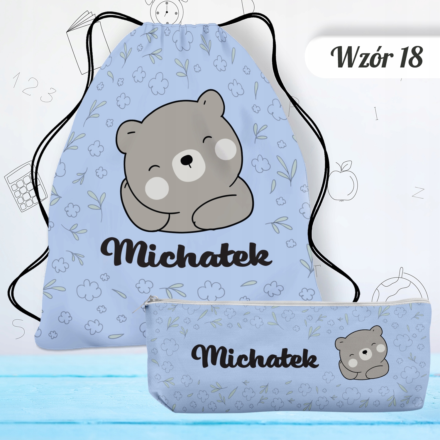 PLECAK WOREK NA BUTY WOREK DO PRZEDSZKOLA PIÓRNIK SZKOLNY Z IMIENIEM Kolor Wielokolorowy