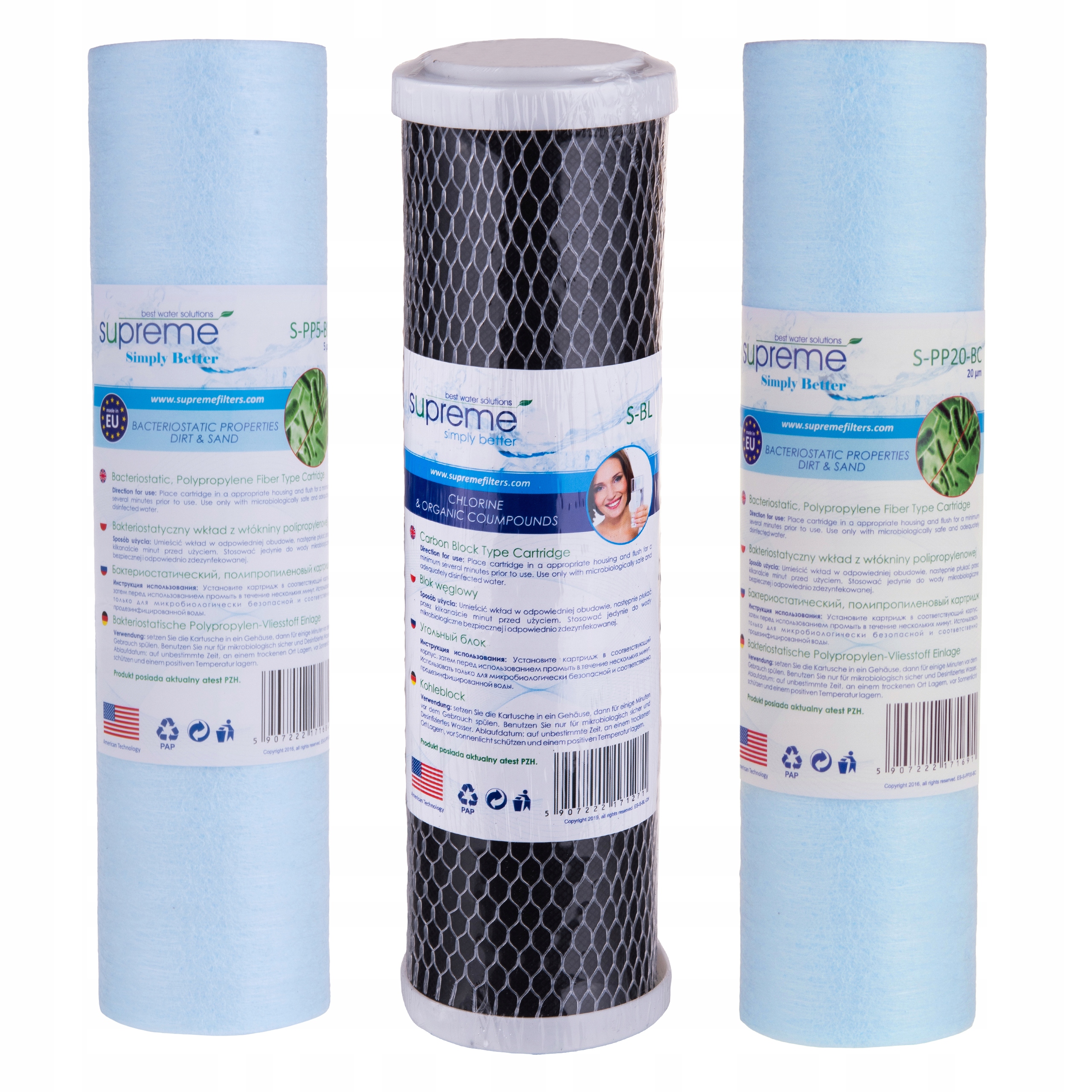 SUPREME KOMPLET WKŁADÓW FILTRÓW MAŁY SERWIS OSMOZA