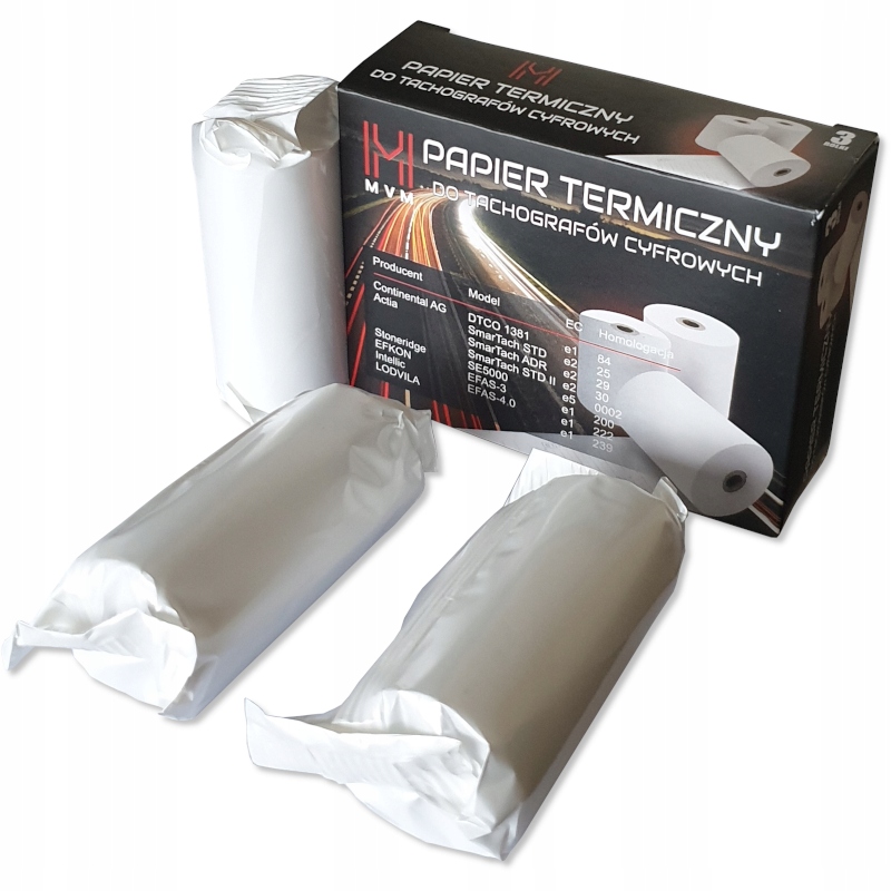 

Papier do tachografów 3 rolki Euro