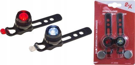 ZESTAW LAMPEK ROWEROWYCH 2K JY3006 LED Kolor dominujący czarny