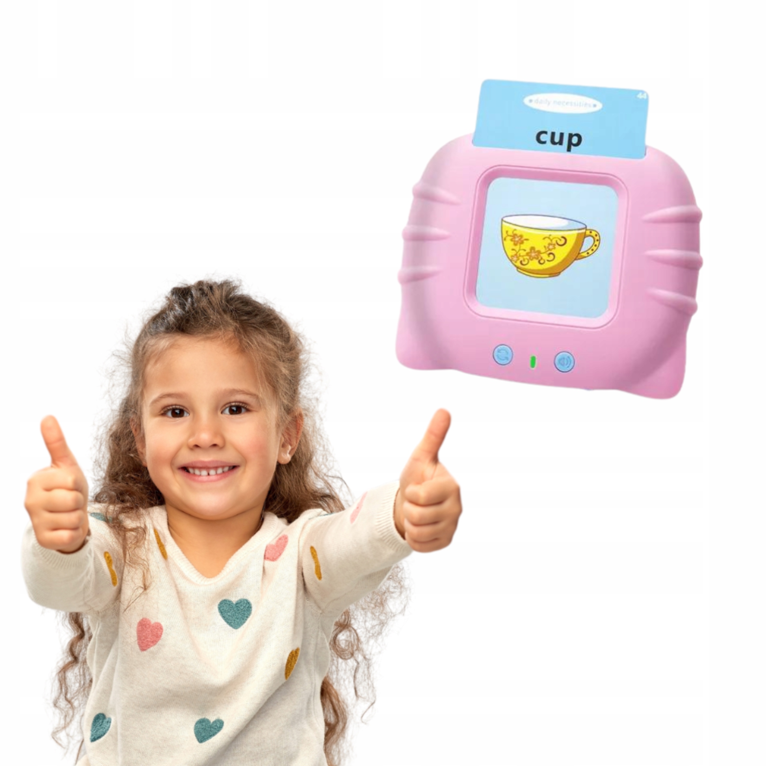 CZYTNIK KART NAUKA SŁÓWEK DLA DZIECI ANGIELSKI FISZKI 224 KARTY GRA RÓŻOWY Wiek dziecka 0 +