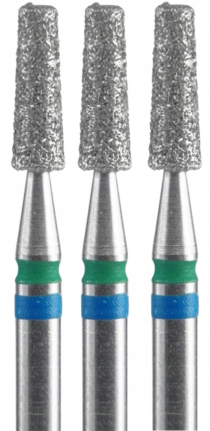 3 ks Diamantová fréza Duo kužel Modro-zelená Průměr 2,5 mm Staleks