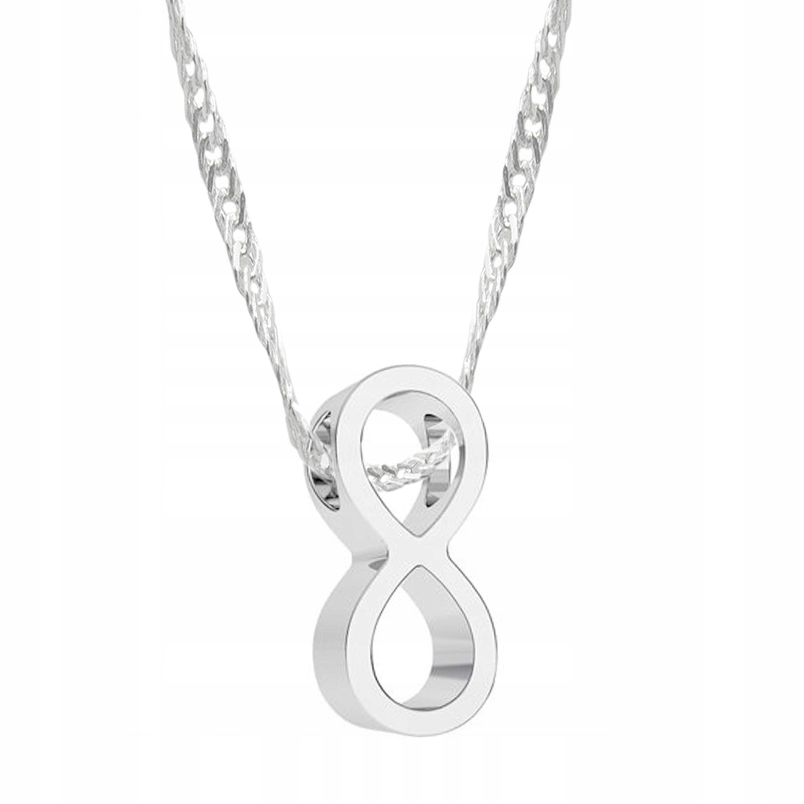 Stříbrný náhrdelník s nekonečnem Osmička Znamení nekonečna Stříbro 925