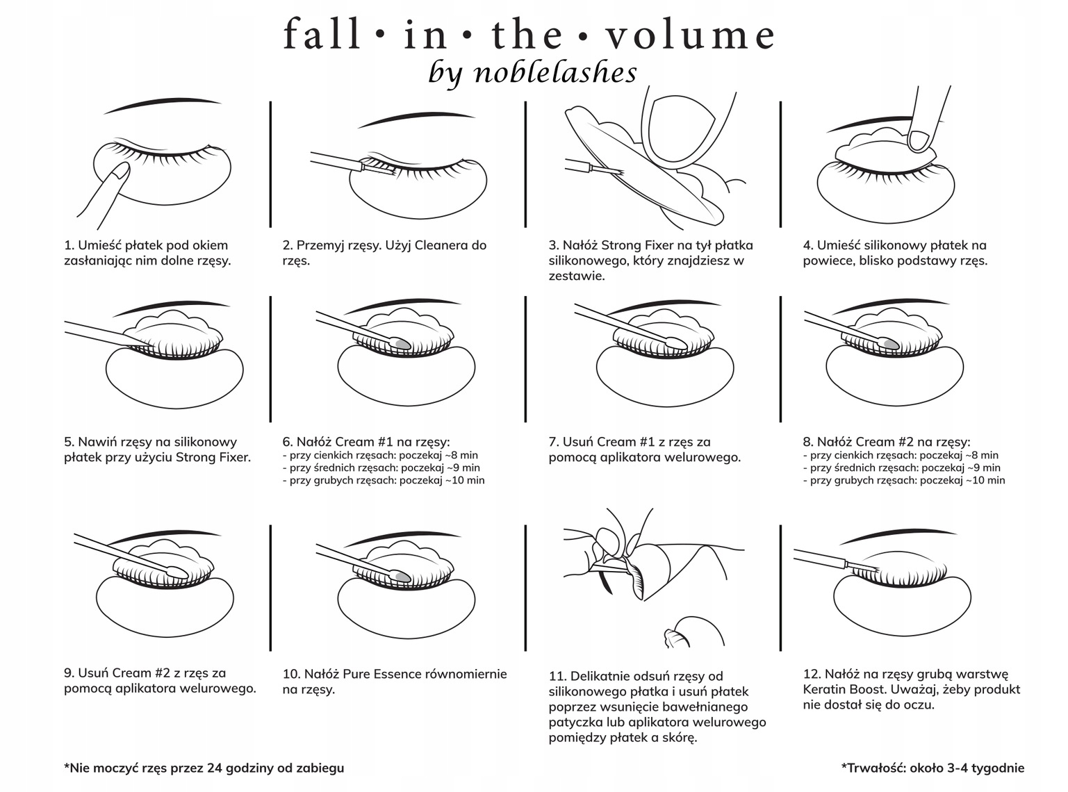 FALL IN THE VOLUME - lifting rzęs i laminowanie, zestaw Marka Noble Lashes