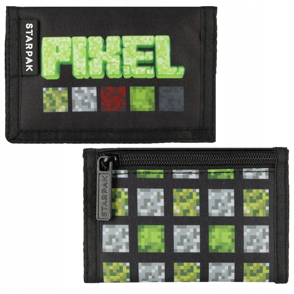 PORTFEL PORTFELIK SZKOLNY ZAMYKANY NA RZEP ZAMEK PIKSELE GRA PIXEL