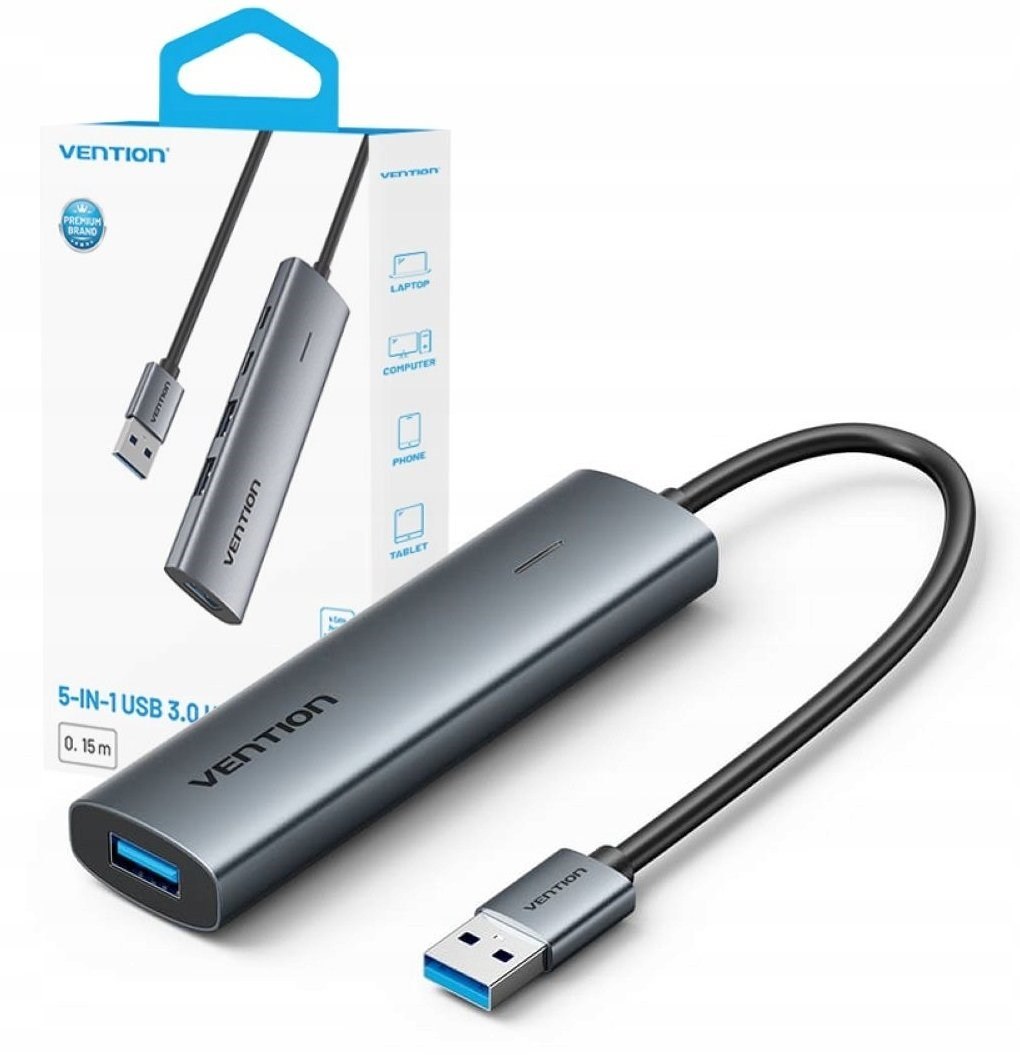 Hub 5w1 Usb-a 3.0 Vention 0.15 m