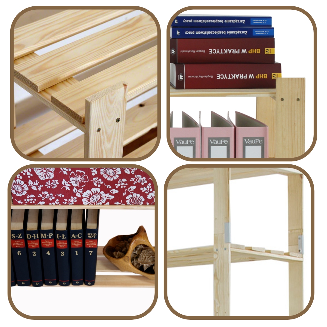 Regał stojak drewniany zabawki 150X80X28 4p Głębokość produktu 28 cm