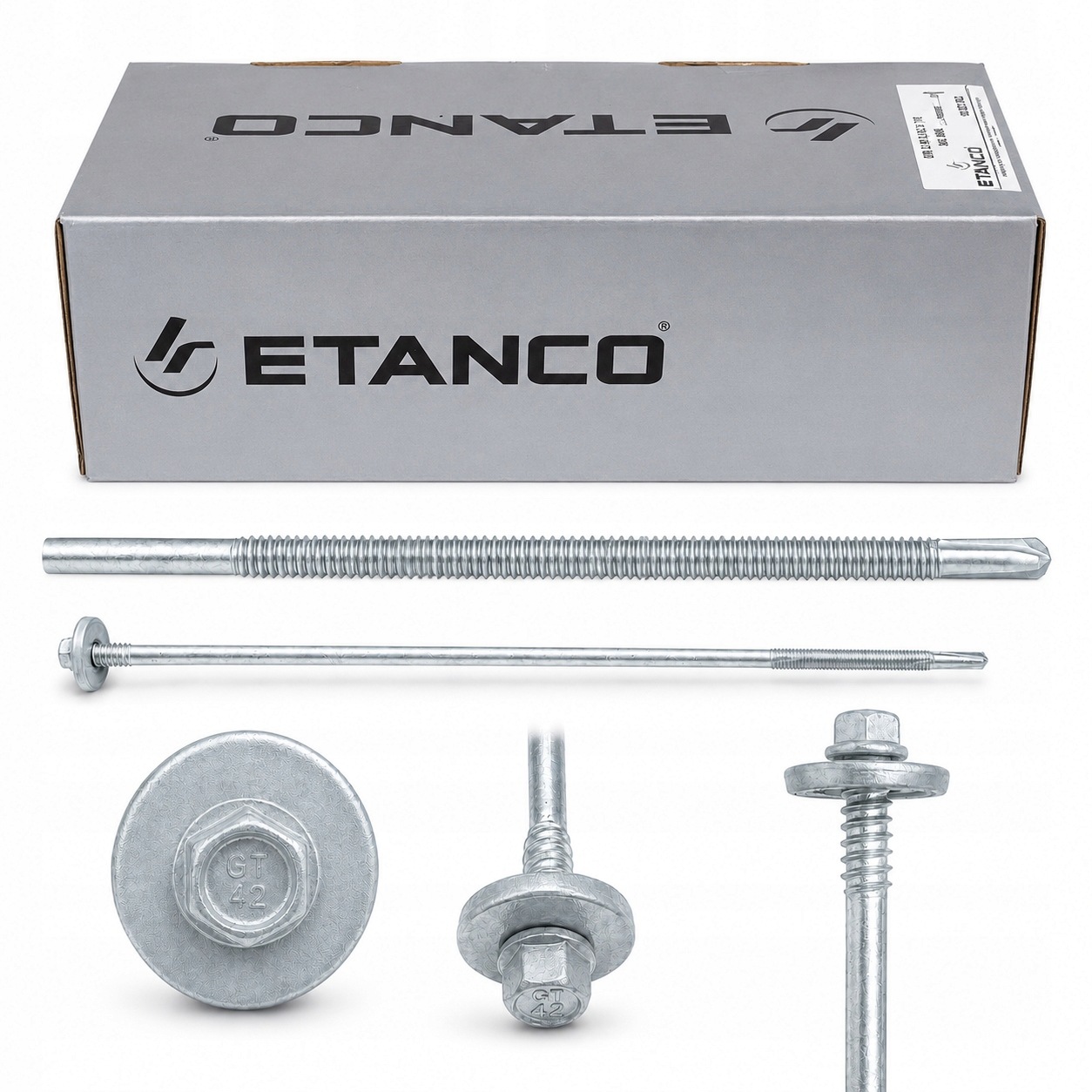 Wkręty Etanco do płyty warstwowej 240mm do stali do 12mm Ocynk 100szt