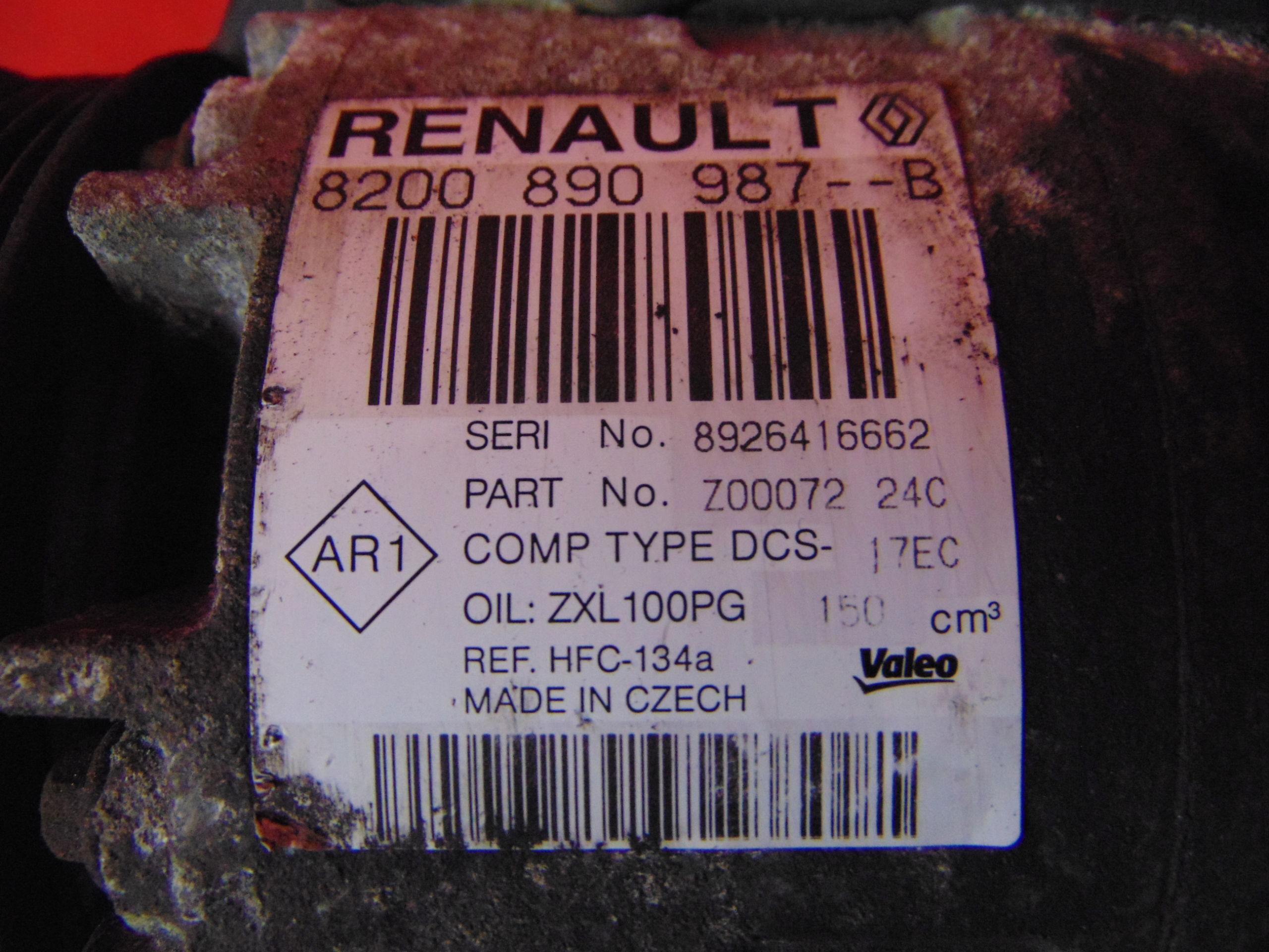 RENAULT LAGUNA III 3 2.0 DCI klimakompressor kompressor 8200890987