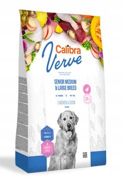 Levně Calibra Dog Verve Gf Senior M&L Chicken&Duck 12kg