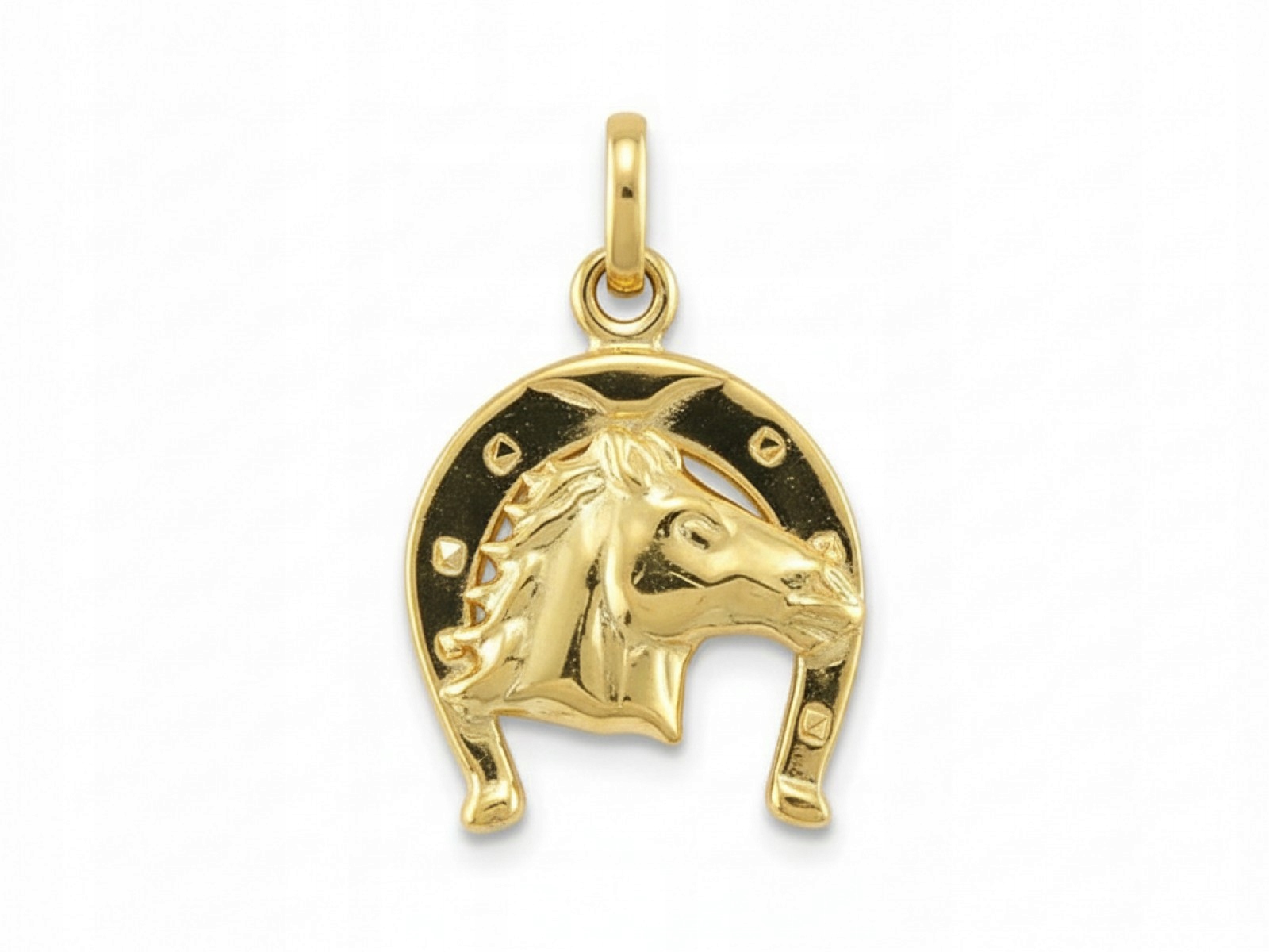 Zlatý přívěsek 585 Kůň podkova pro štěstí Lesklý přívěsek 1.91