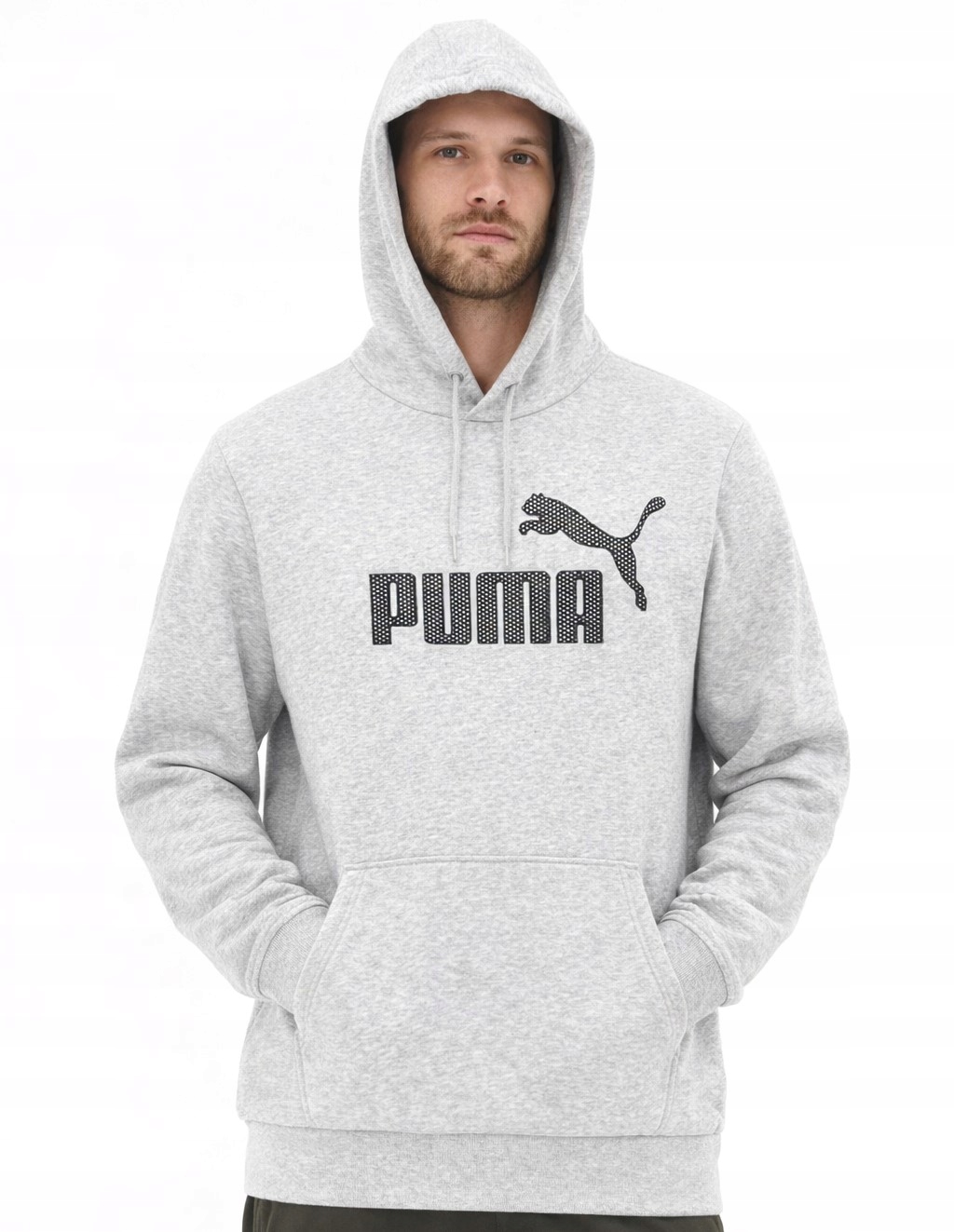 Sportovní mikina klokanka s kapucí pánská Puma vel. S šedá módní bavlněná