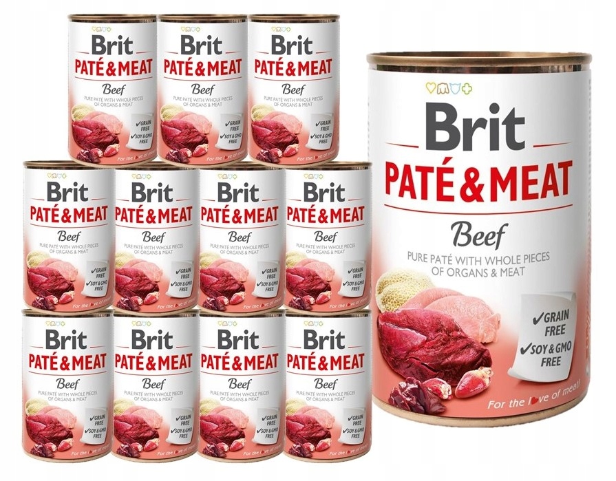 Levně Brit Pate&Meat Beef vlhké krmivo pro psy s hovězím masem 12x400 g